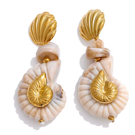 Lamu Sea Shell Drop Earrings