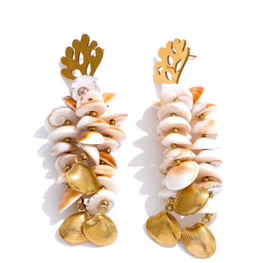 Zanzibar Natural Shell Drop Earrings