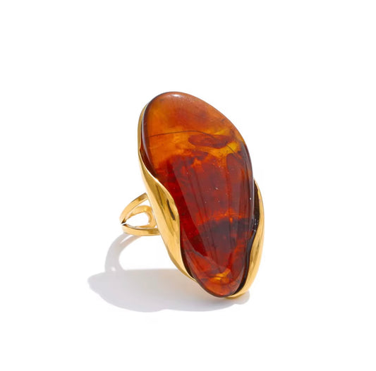 Bella Resin Ring - Amber