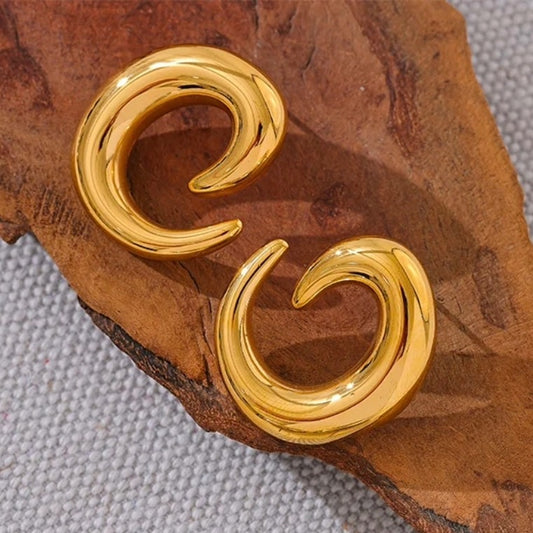 Joyce Swirl Earrings -18K Gold Plated