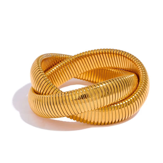 Grace Double Twist Bangle - Gold  (PRE-ORDER)