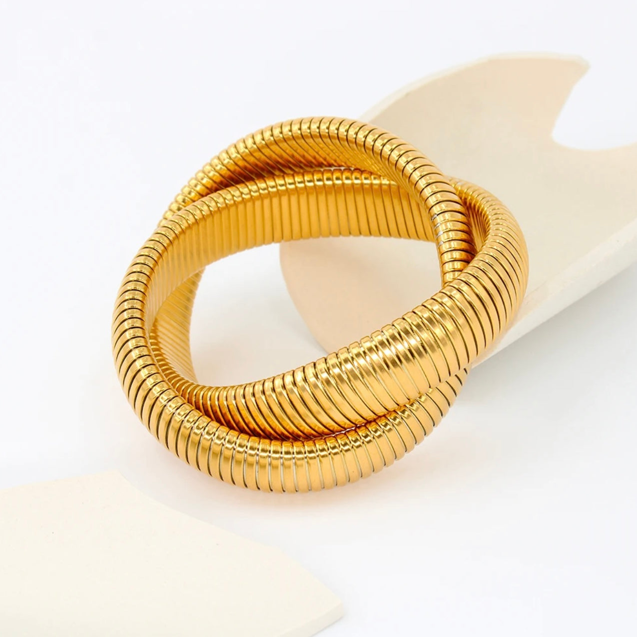 Grace Double Twist Bangle - Gold  (PRE-ORDER)