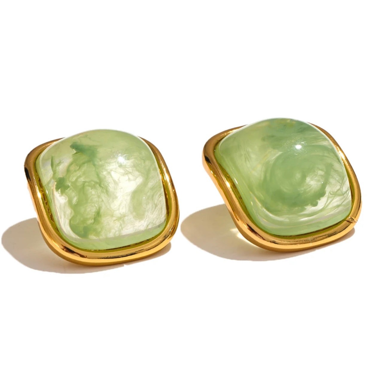 Kandi Medium Stud Earrings - Jade Green