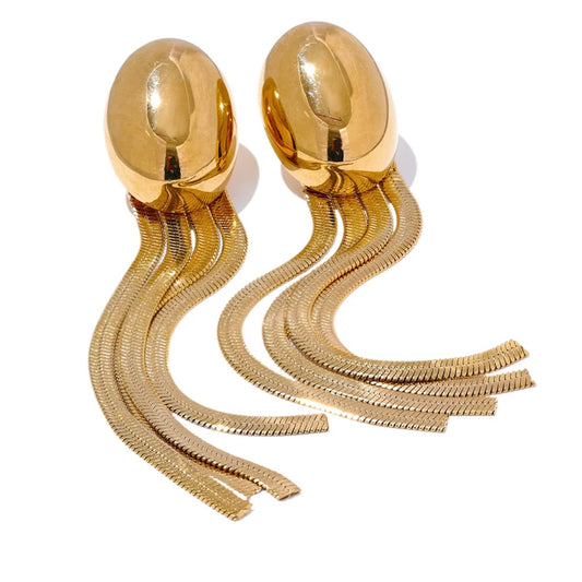 Genevieve Shoulder Drop Earrings - 18K Gold