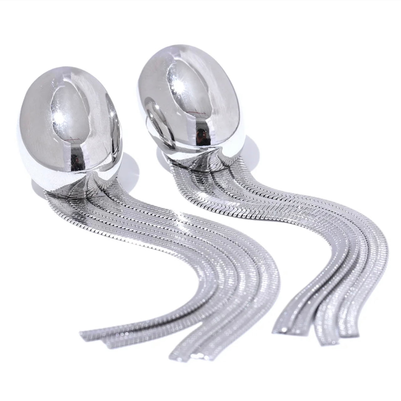 Genevieve Shoulder Drop Earrings - Platinum