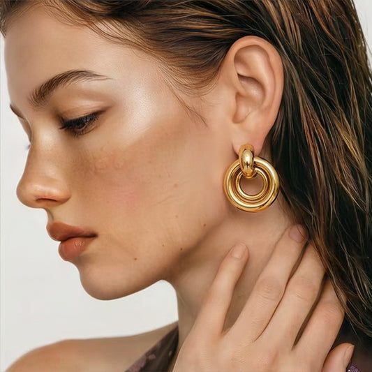 Iconic Halo Earrings - 18K Gold